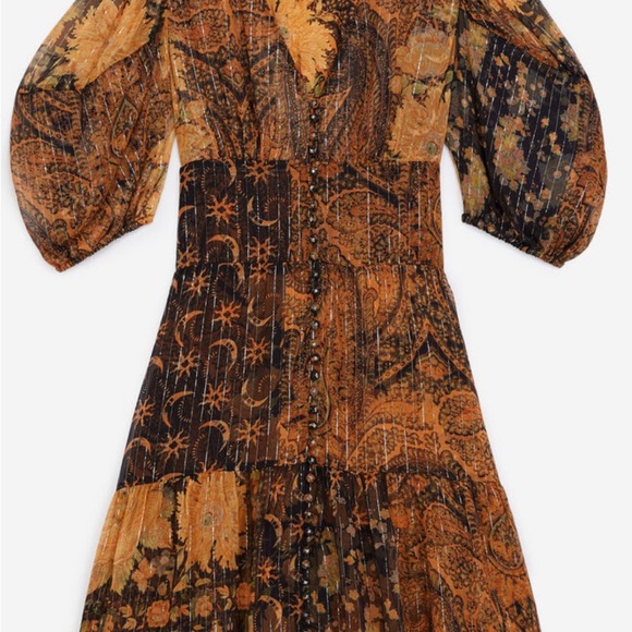 The Kooples: Black and Orange Mini Dress *Boho* - Picture 2 of 5